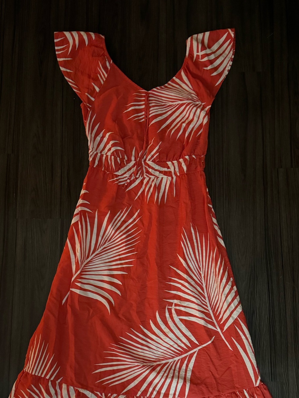 Naif Tropical Print Retro Tiki Flutter Sleeve Maxi Dress Sz L - Picture 5 of 15